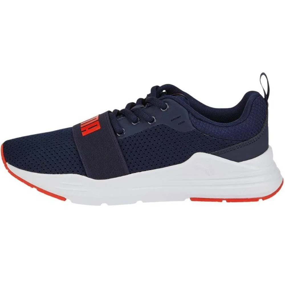 Детские кроссовки с контрастными деталями Wired Run Puma, Navyblau — фото 3