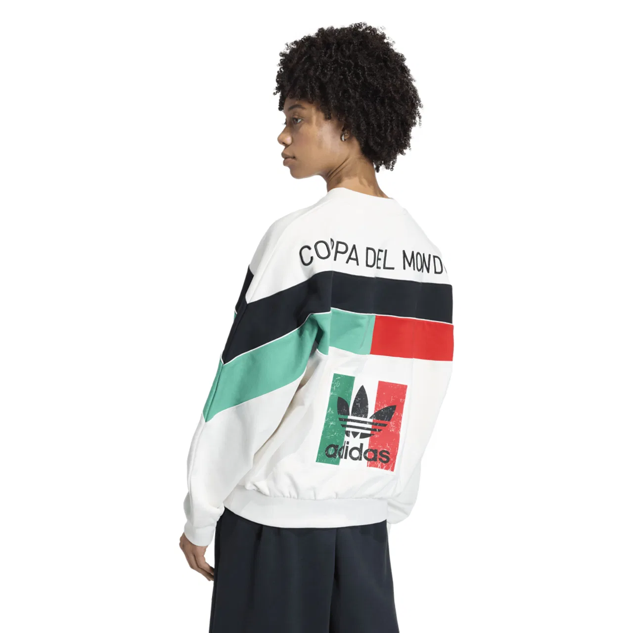 Мужской свитшот с принтом Italia Coppa Del Mundo, adidas, White/Green/Red — фото 2