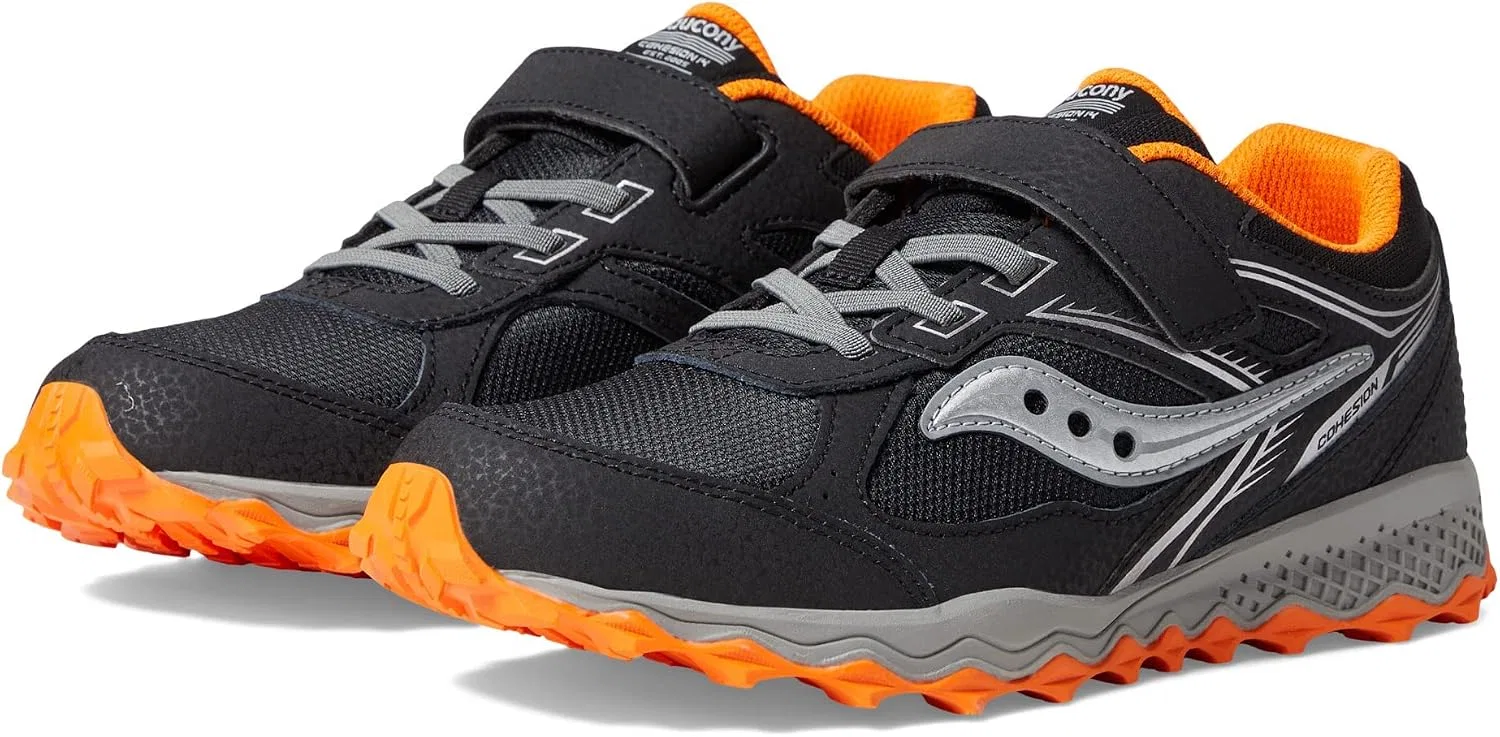 Детские кроссовки для девочек с альтернативной застежкой Cohesion Tr14 Saucony, Black/Orange