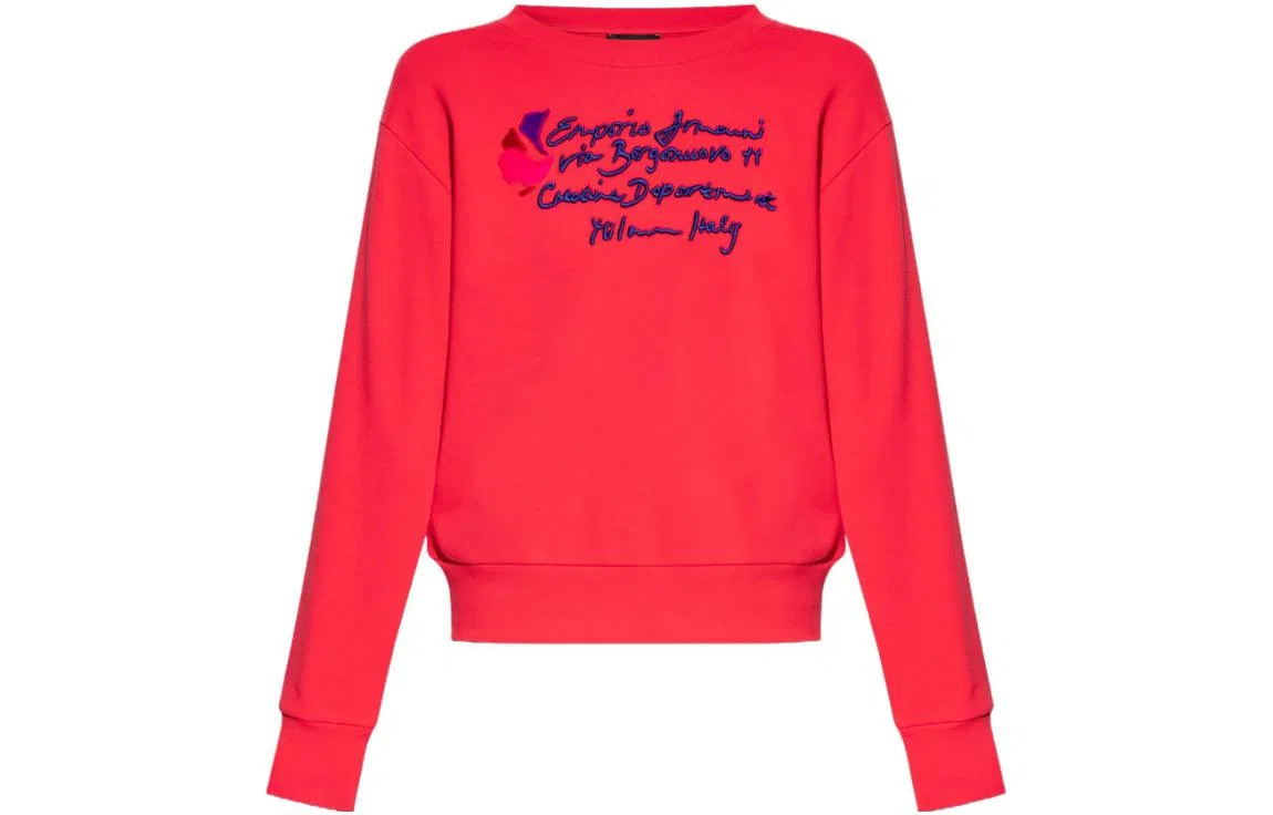 Женский свитшот с логотипом Emporio Armani, Red