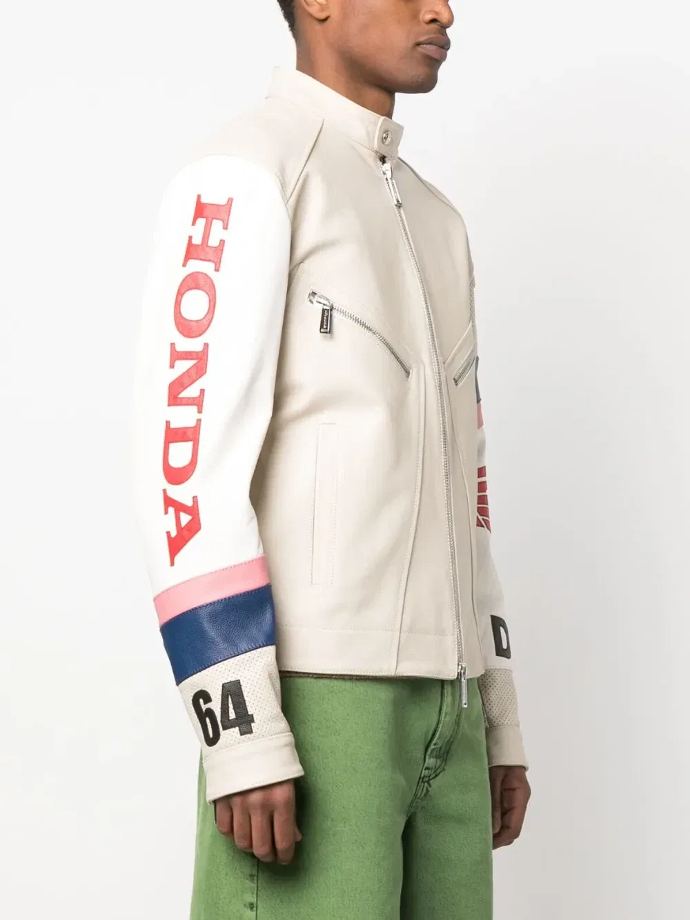 Байкерская куртка с нашивкой-логотипом Dsquared2, бежевый — фото 3