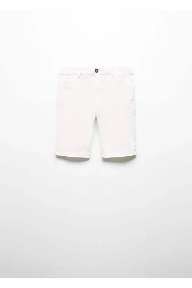 Детские шорты для мальчиков хлопковые Mango Kids, White — фото 3