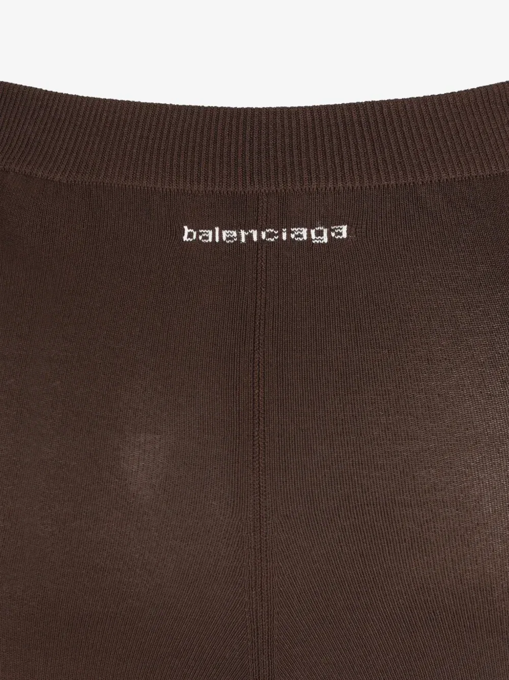 Леггинсы с ребристым поясом и вышитым логотипом BALENCIAGA, коричневый — фото 4