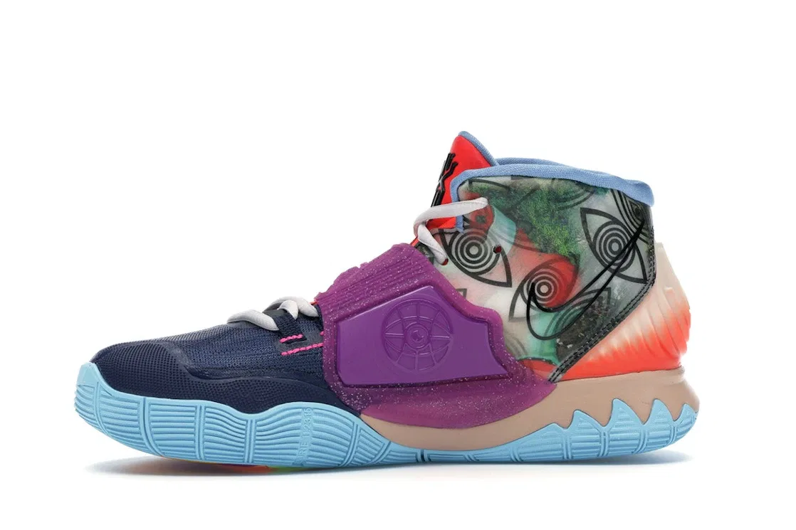 Детские кроссовки для активного спорта Nike Kyrie 6 Preheat Collection Heal the World Nike, Midnight Navy/Bright Crimson-University Blue-Black — фото 3