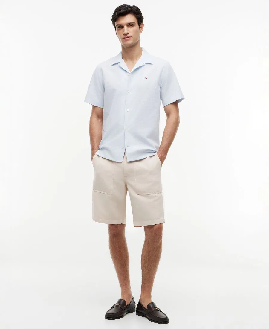 Мужская рубашка из хлопка и льна Tommy Hilfiger, Breezy Blue — фото 2