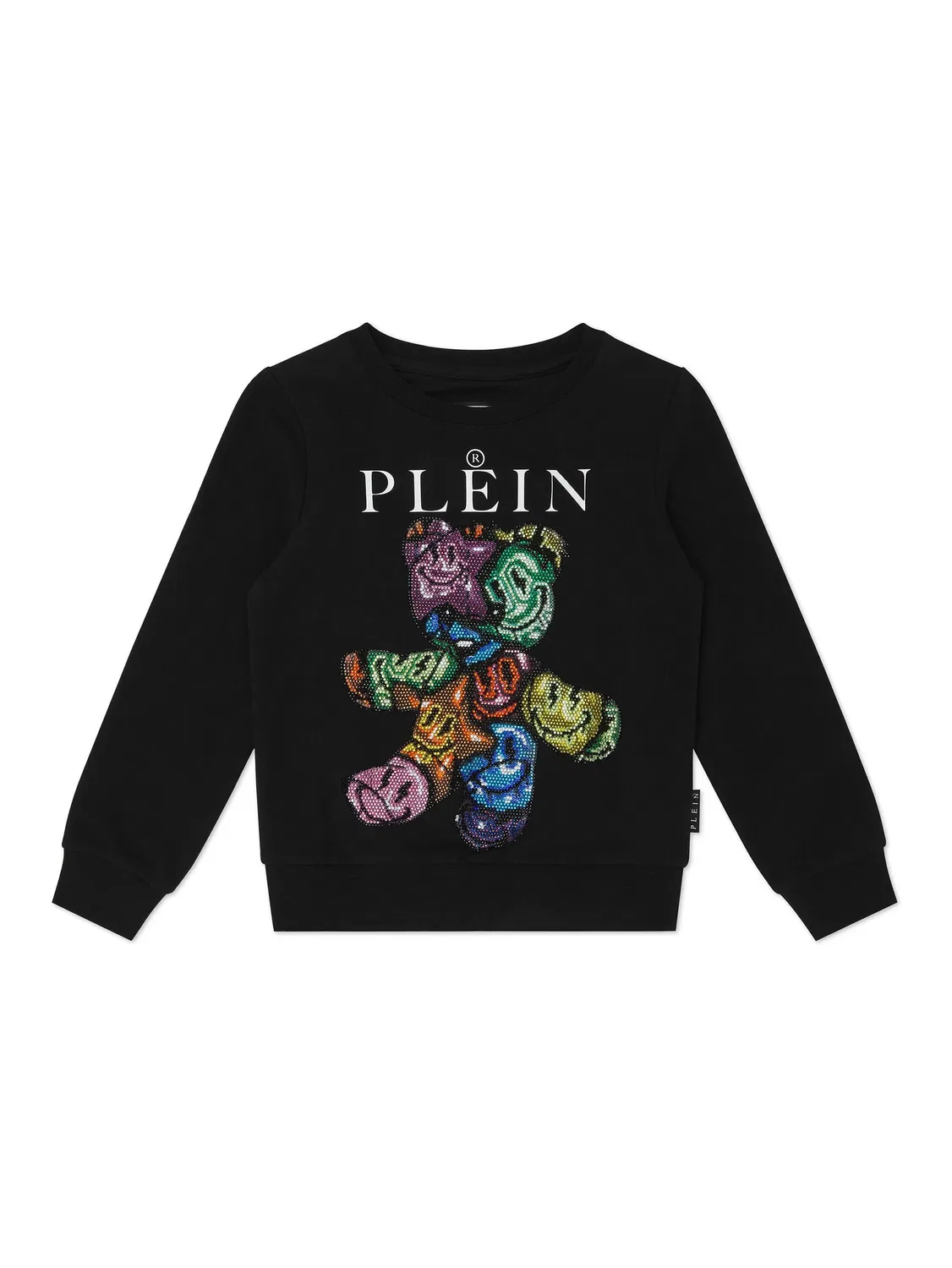 Свитшот с кристаллическими элементами в виде медвежонка Philipp Plein, черный