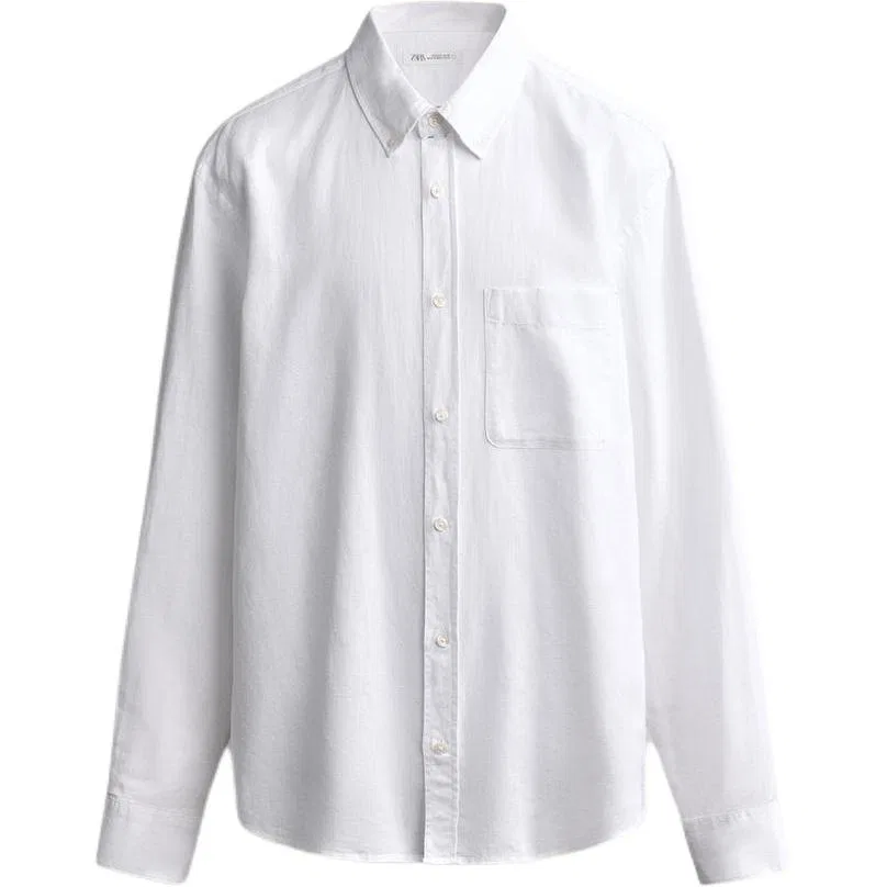 Мужская рубашка с воротником White Lapel ZARA, Белый