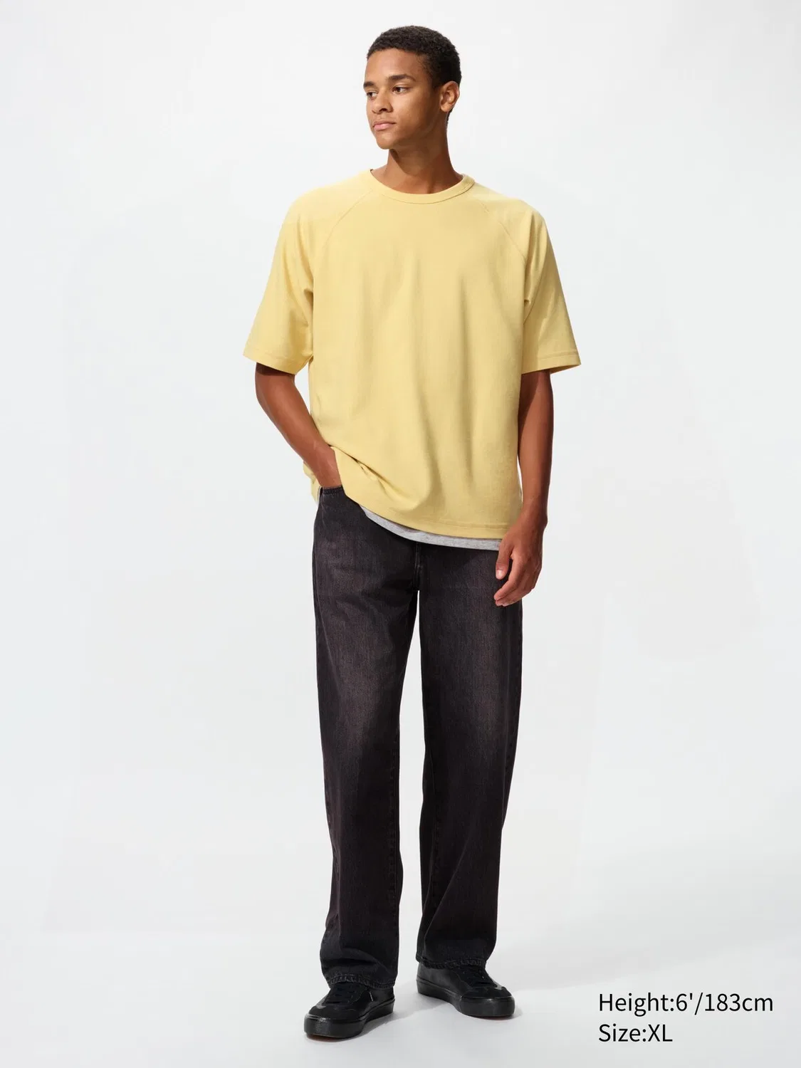 Футболка Uniqlo, базовая, с вафельной текстурой, натуральный — фото 2