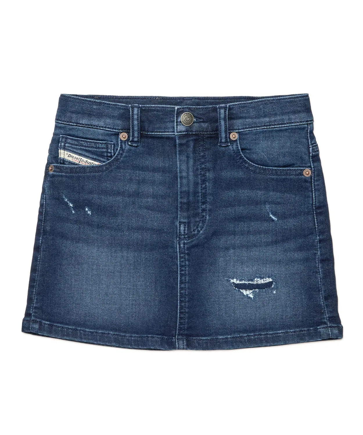 DIESEL KIDS Детская джинсовая юбка из хлопка DIESEL, Индиго Блю — фото 3