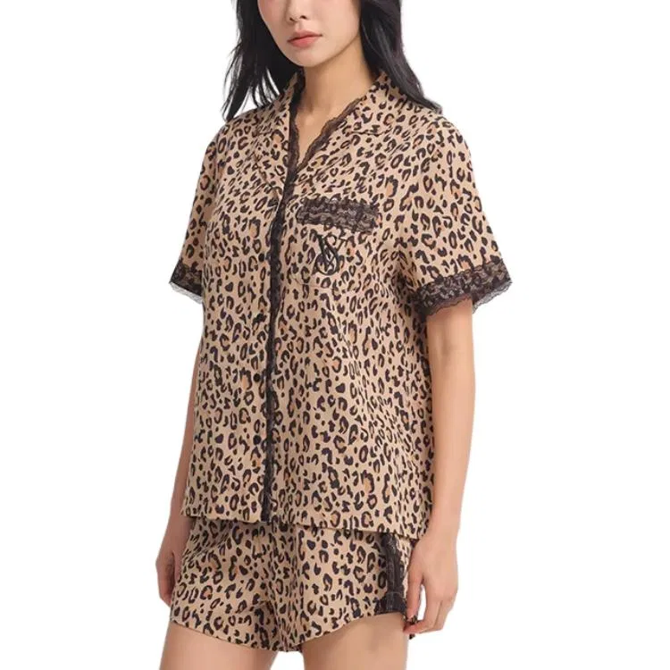 Женский комплект пижамы с кружевным принтом Wild Leopard Lace Victoria's Secret, Brown — фото 3