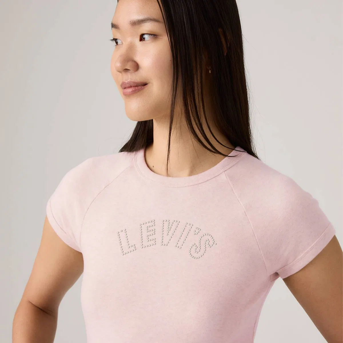 Футболка-Реглан Graphic Riley Levi's, Pearl Embellished Le - Pink — фото 2