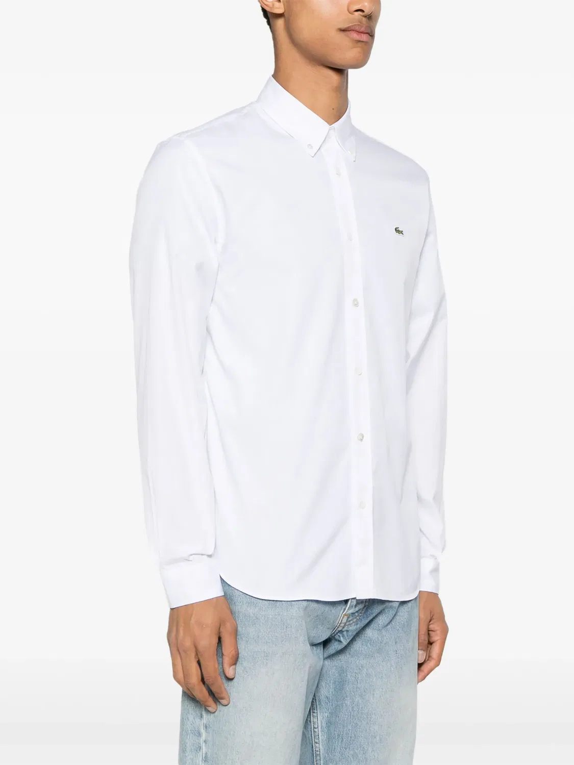 Рубашка из хлопка с логотипом Lacoste, белый — фото 3