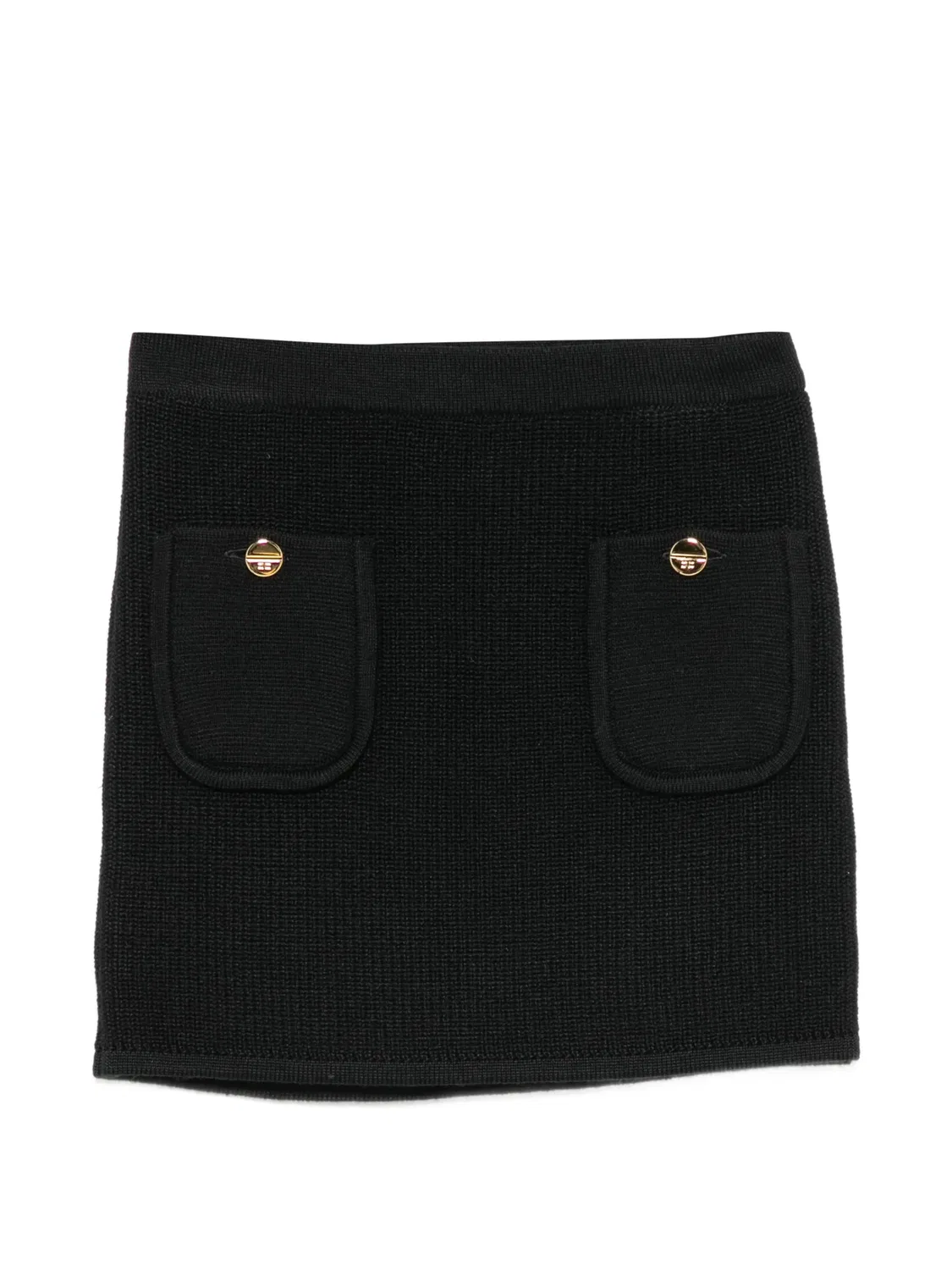 Трикотажная юбка с логотипом Elisabetta Franchi La Mia Bambina, черный