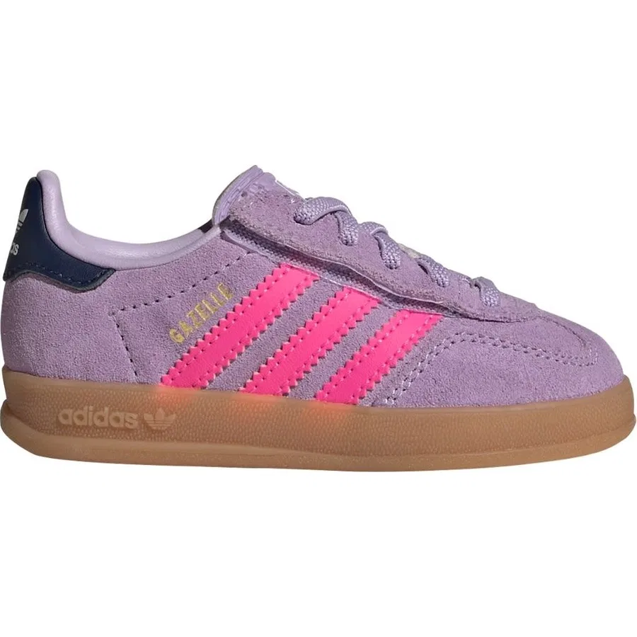 Детские кроссовки с эластичными шнурками Gazelle Indoor Comfort Closure Elastic Lace Shoes adidas, Розовый