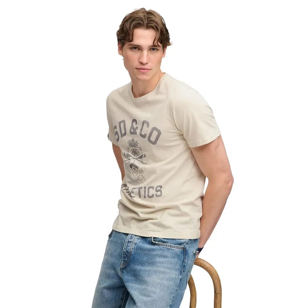 Мужская футболка с принтом Gothic Varsity Superdry, Beige — фото 4