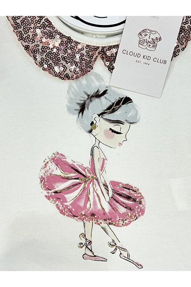 Детский комплект для девочек с принтом Ballerina patterned Cloudkidclub, Pink — фото 3