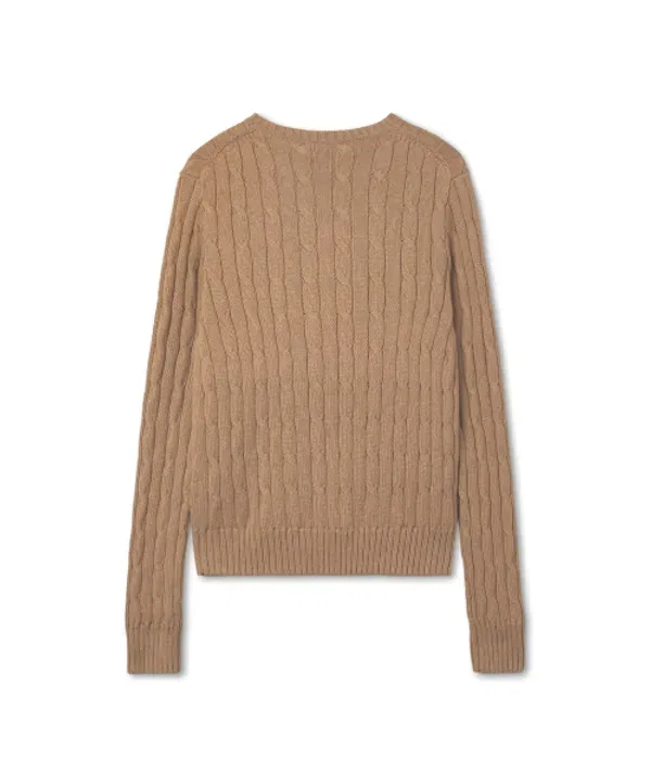 Свитер из хлопка с кабельным узором, Polo Ralph Lauren, Medium Beige — фото 2
