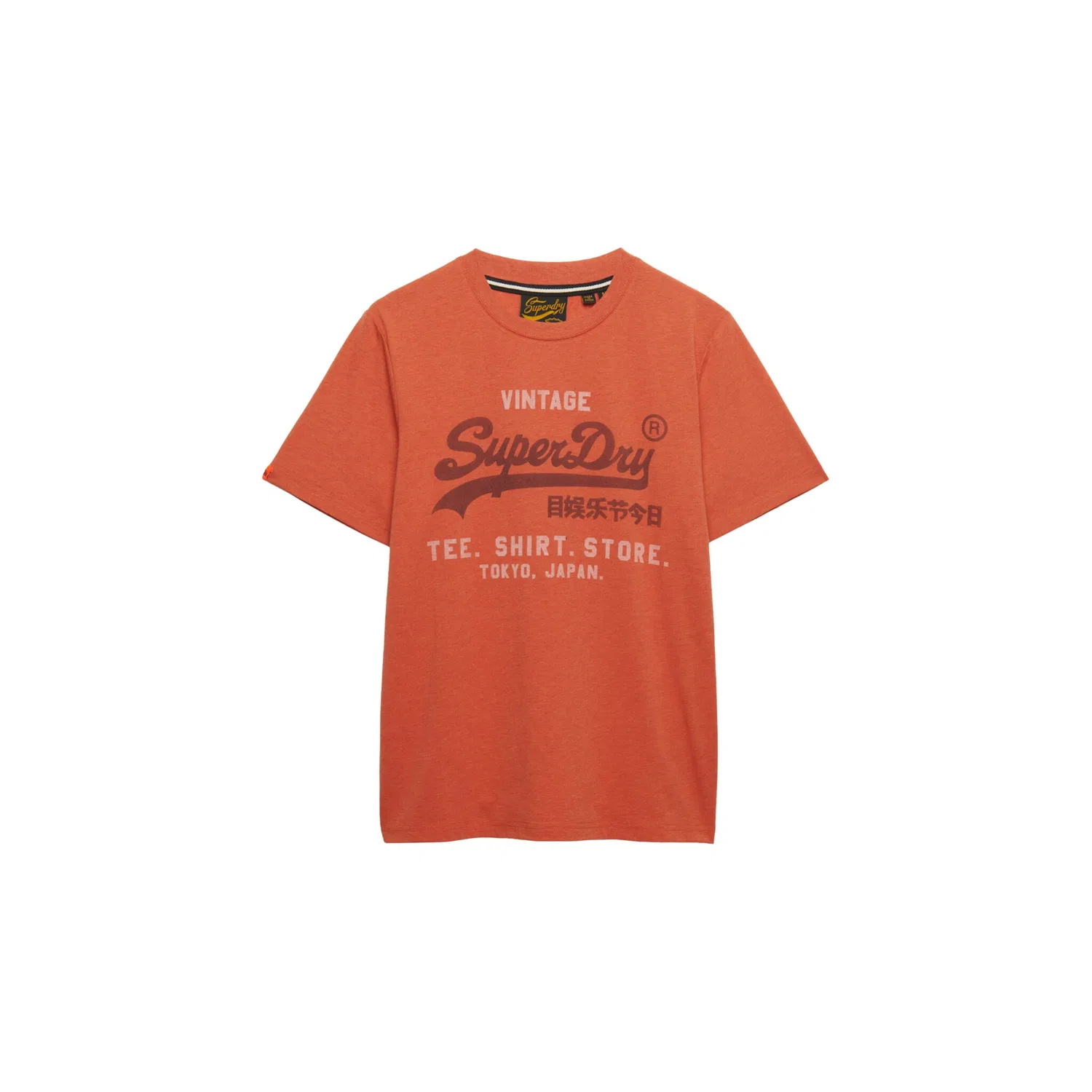 Мужская футболка с круглым вырезом Superdry, Rust Orange Marl — фото 2