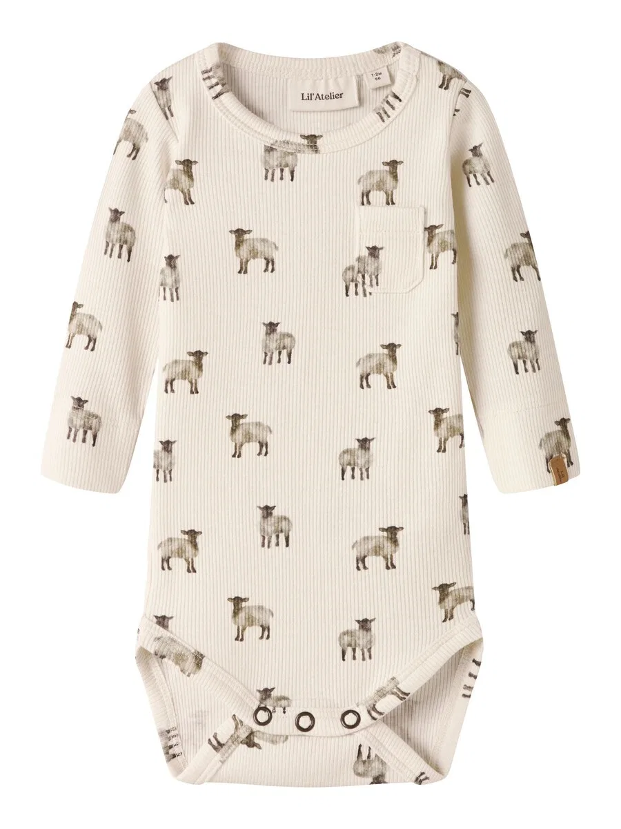 Комбинезон/боди Lil'Atelier бежевого цвета