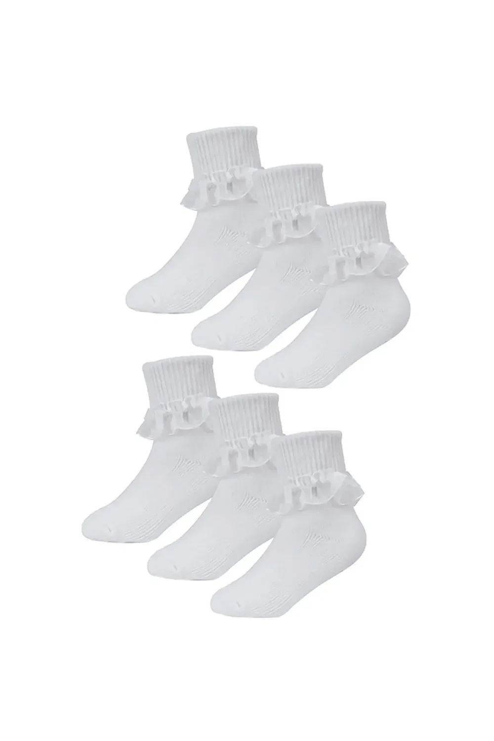 Набор из 6 пар мягких хлопковых носков с кружевом Sock Snob, White