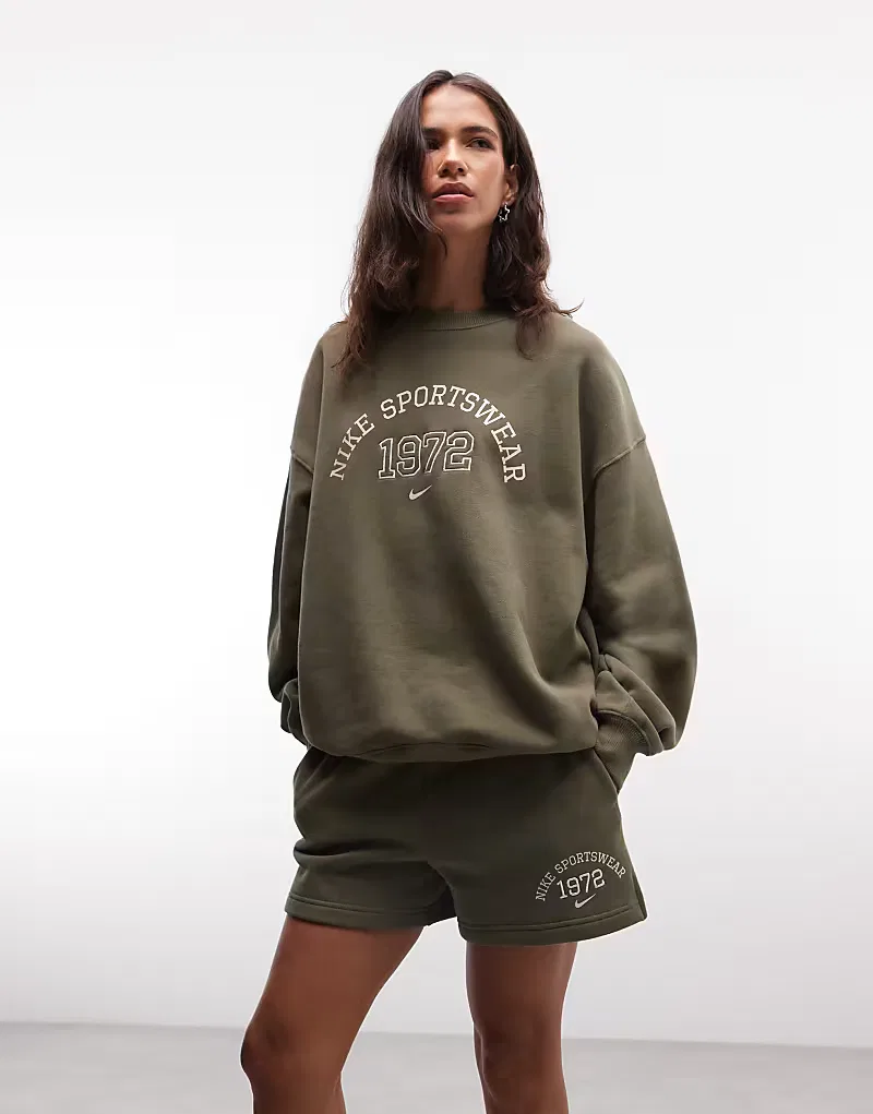 Спортивные шорты Nike Studio Fleece хаки — фото 2