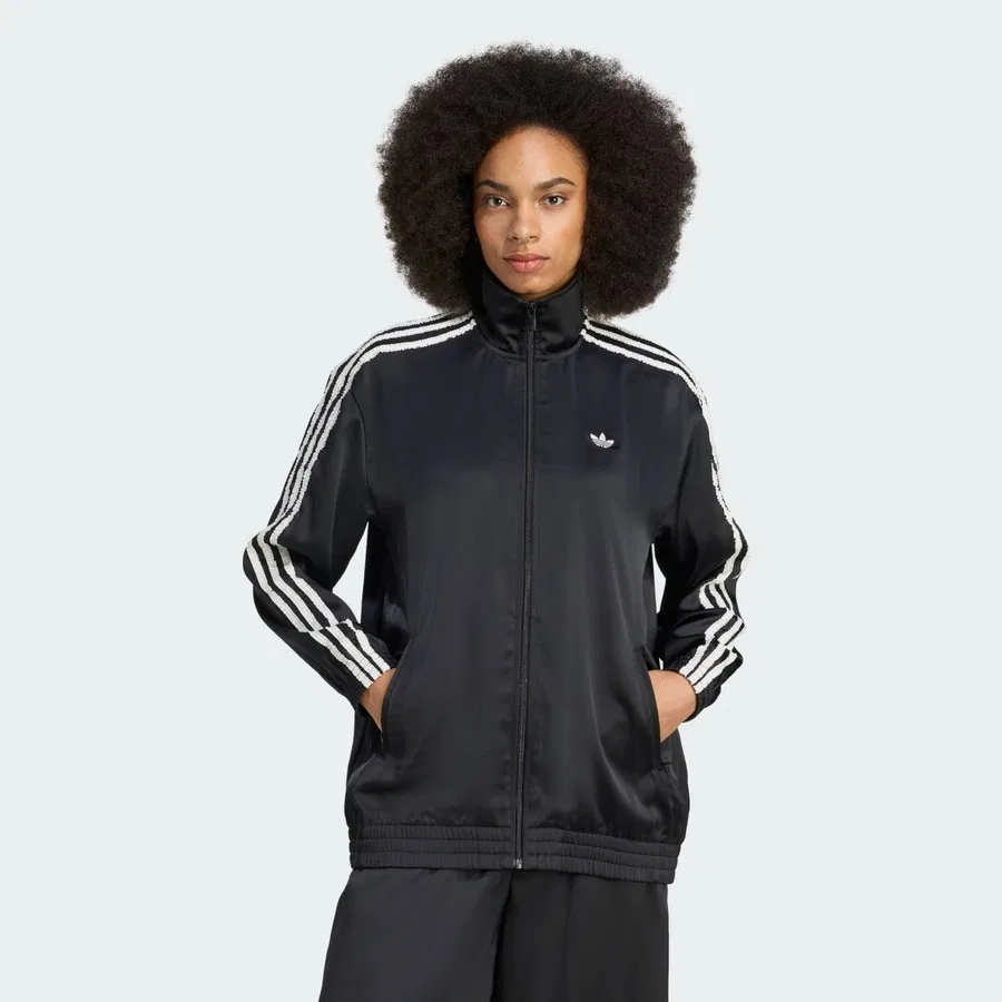 Спортивный свитшот с длинным рукавом Firebird Ruffle 3-Stripes adidas, Черный