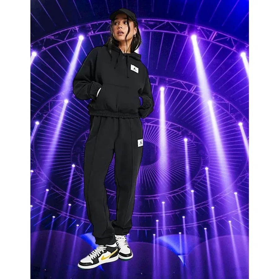 Женский свитшот с капюшоном Jordan Essential Fleece Hoodie Nike, Черный — фото 4