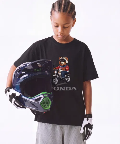 Детская футболка с коротким рукавом Ape Bear HONDA MOTORCYCLE, Black