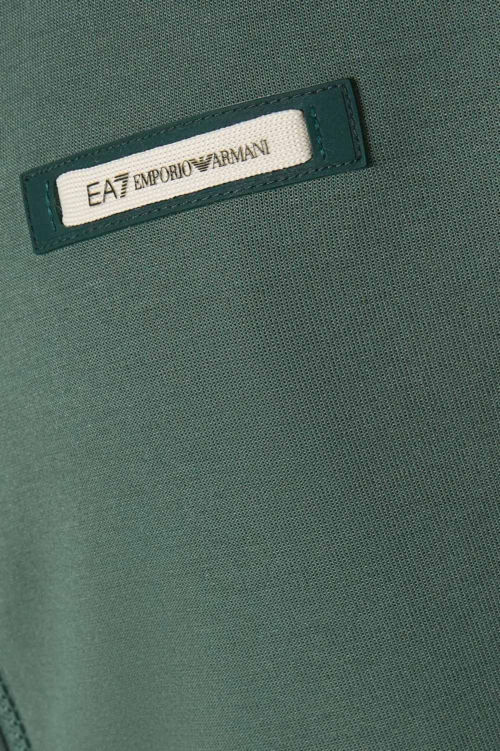 Худи хлопковое с принтом Logo Series Emporio Armani, зеленый — фото 4