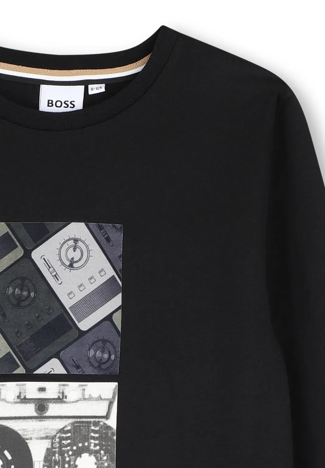 Футболка с длинным рукавом для детей и подростков - топ с длинным рукавом Boss Kidswear, Black — фото 3