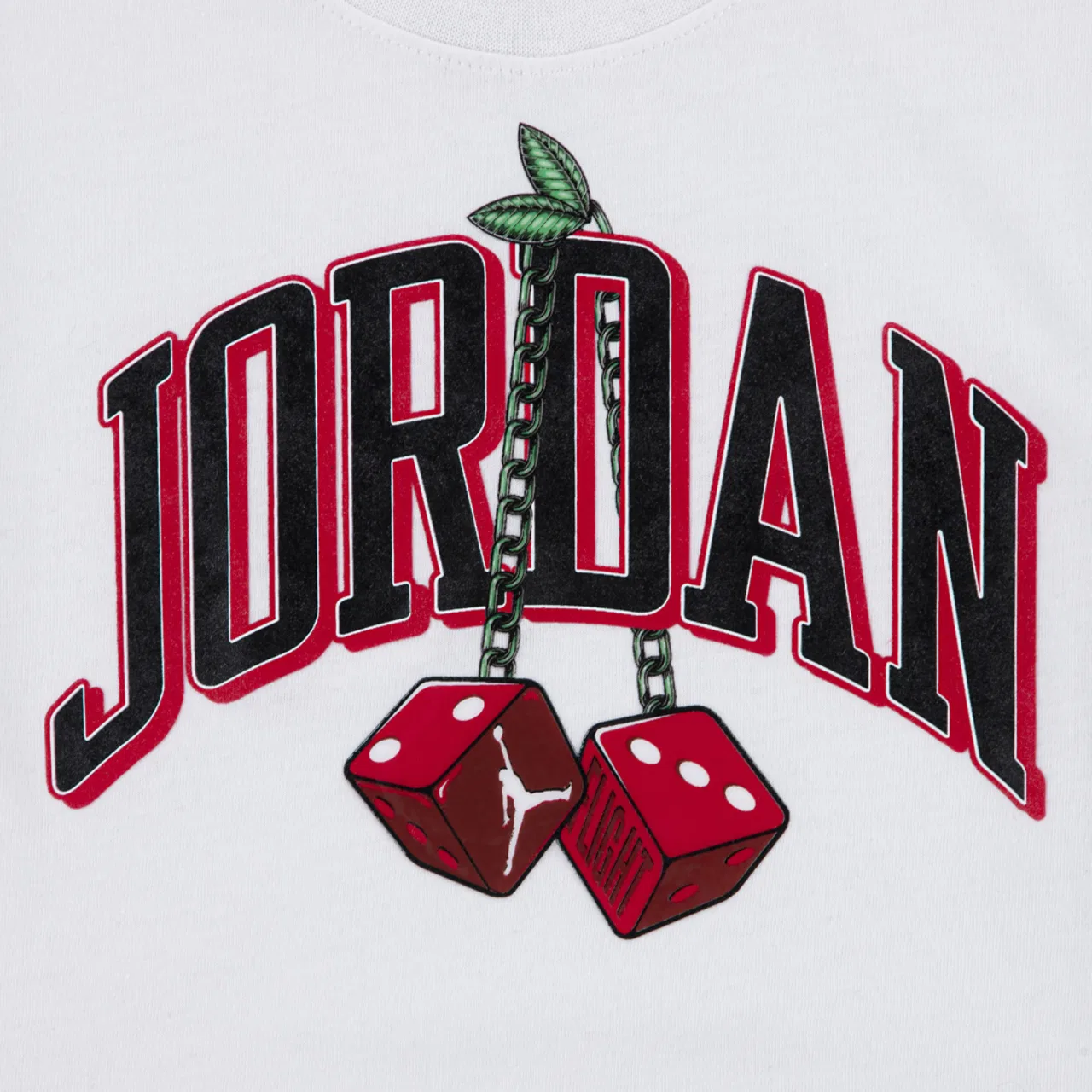 Футболка для мальчиков AJ13 Cherry Dice Jordan, белый/красный — фото 3