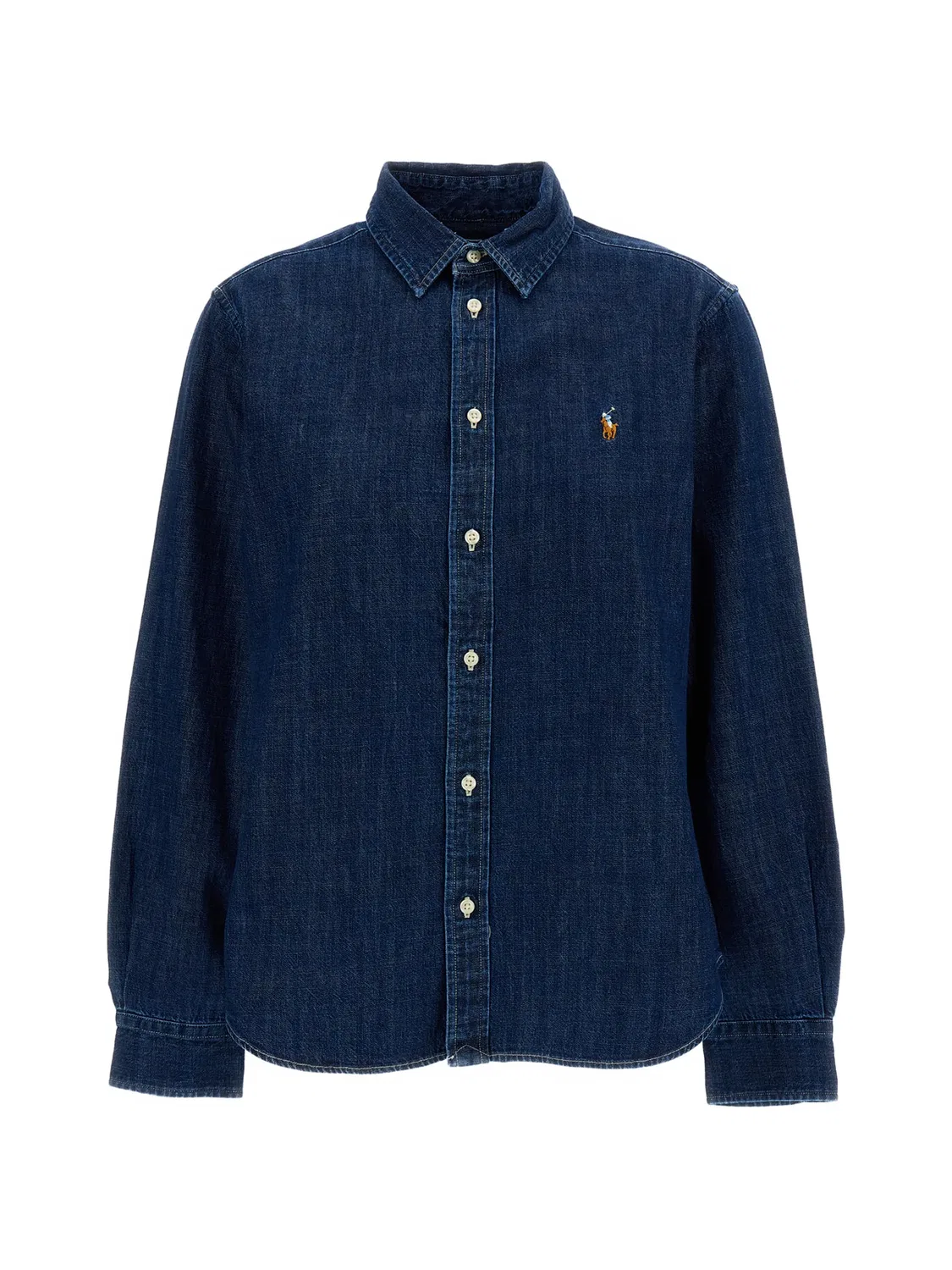 Рубашка Pony джинсовая синяя Polo Ralph Lauren, синий