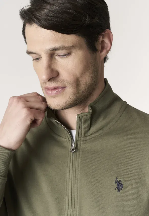 Толстовка из хлопка Zip-up sweatshirt U.S. Polo Assn., зеленый — фото 4