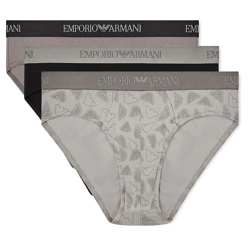 Мужские хлопковые трусы-слипы Emporio armani, Grey