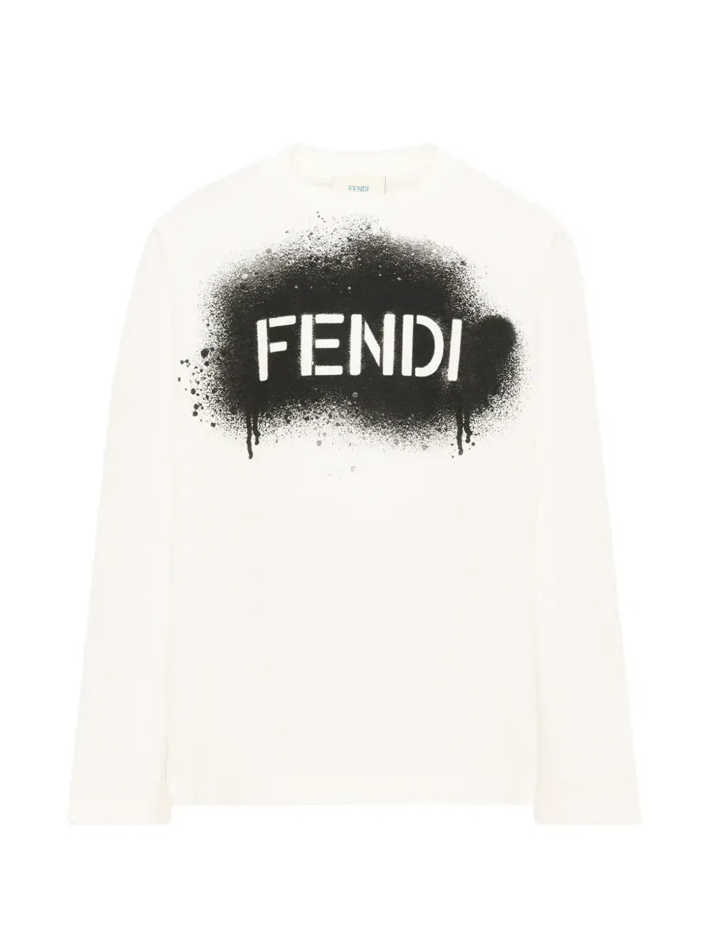 Футболка с длинными рукавами и логотипом-принтом Fendi Kids, белый
