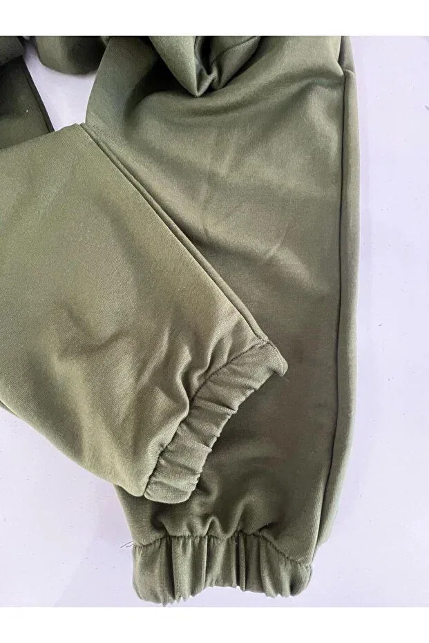 Детские спортивные штаны для девочек хлопковые Keçi&Co-T-Kids Hababamevi, Khaki — фото 3