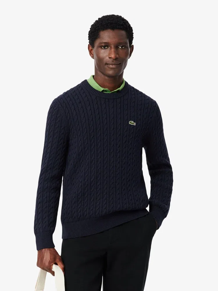 Пуловер кабельной вязки LACOSTE, Navy