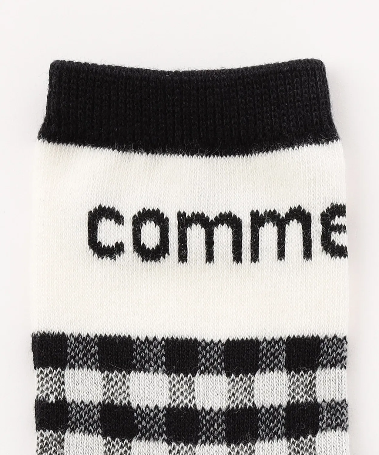 Детские носки с принтом и логотипом, модель LogoxGingham Check COMME CA ISM, Black — фото 3