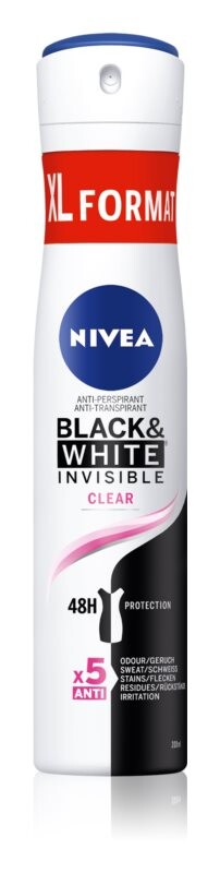 

Спрей-антиперспирант для женщин Nivea Black & White Invisible Clear