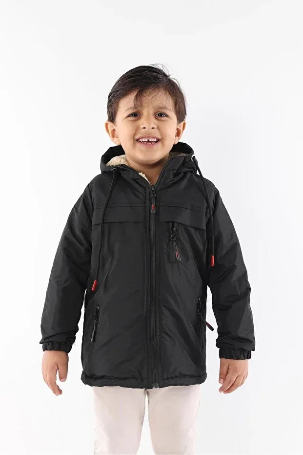 Детское зимнее пальто для девочек с длинным рукавом Basics Abillita, Black — фото 2