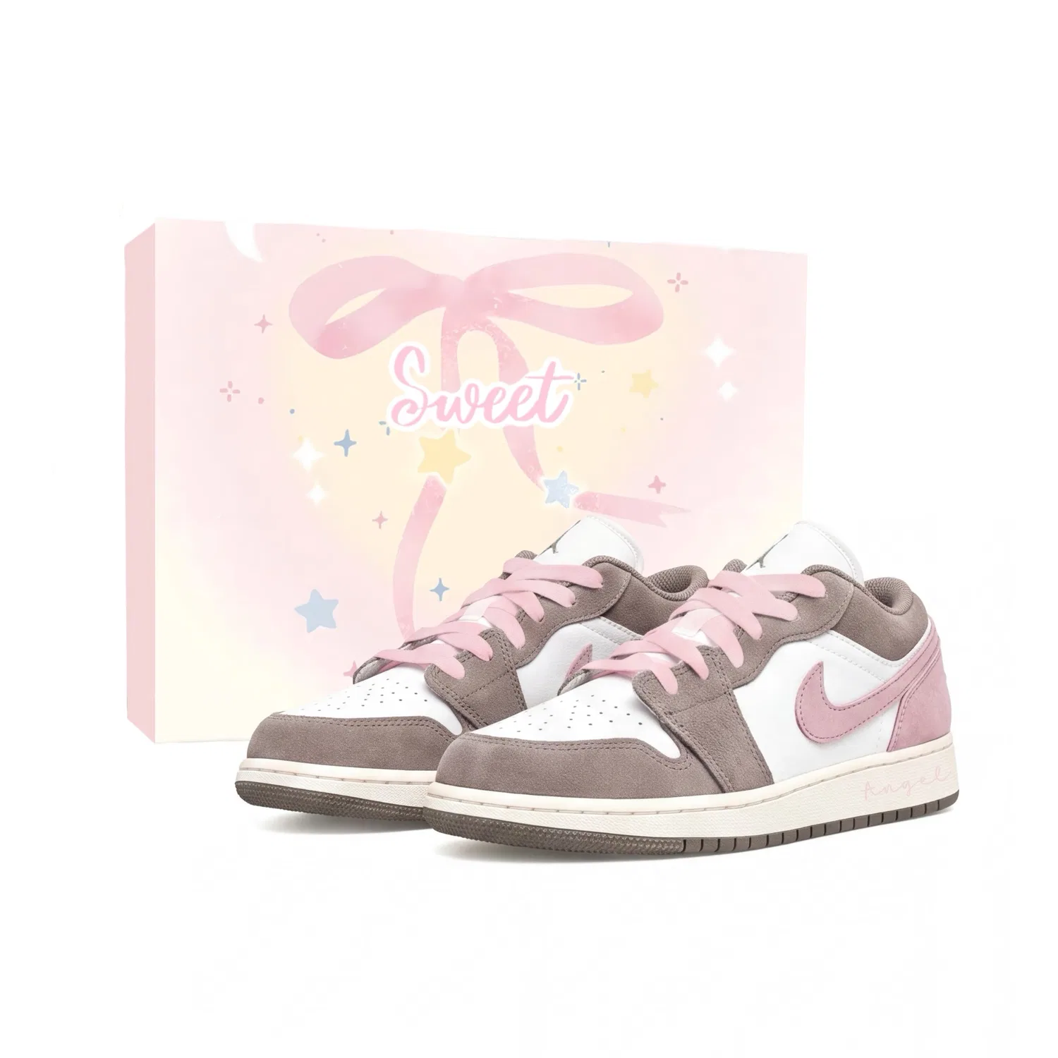 Детские кроссовки для скейтбординга с принтом Jordan 553560-026, Pink Brown