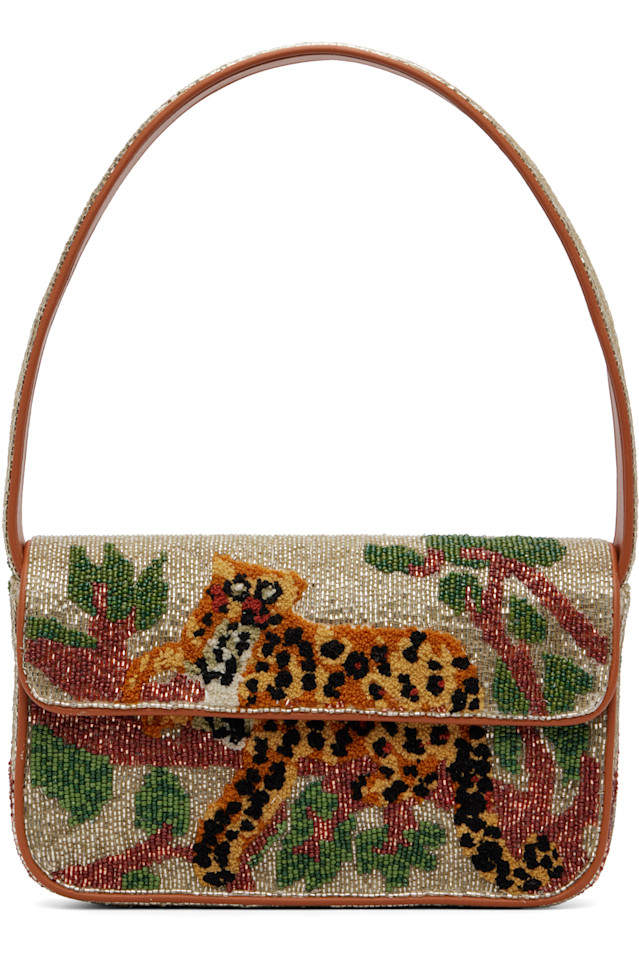 

Сумка Tommy с бисером Staud, цвет jungle leopard