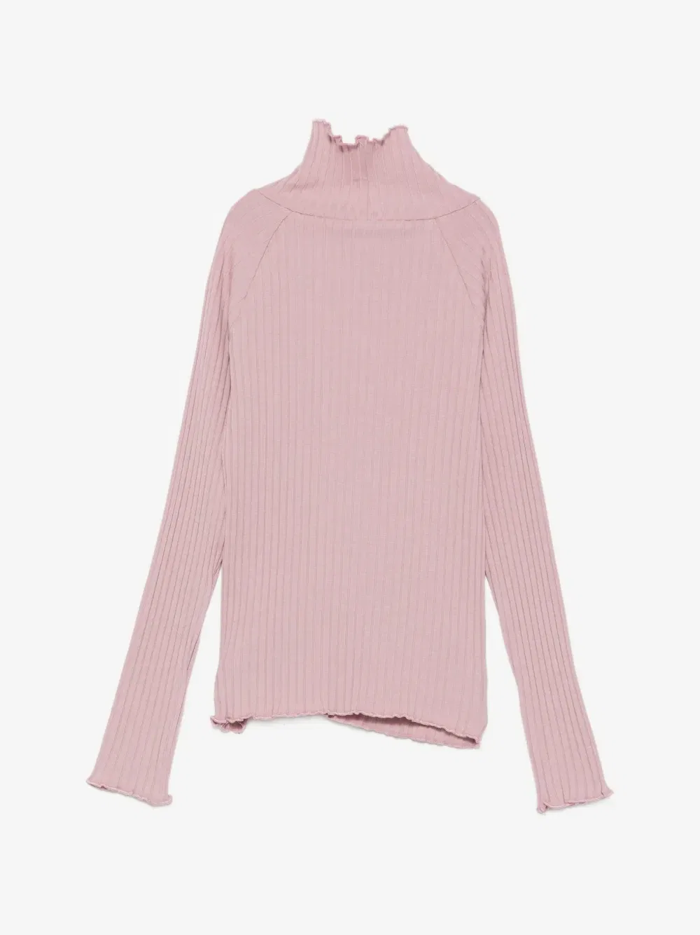 Топ в рубчик с волнистым краем Emporio Armani Kids, розовый — фото 2