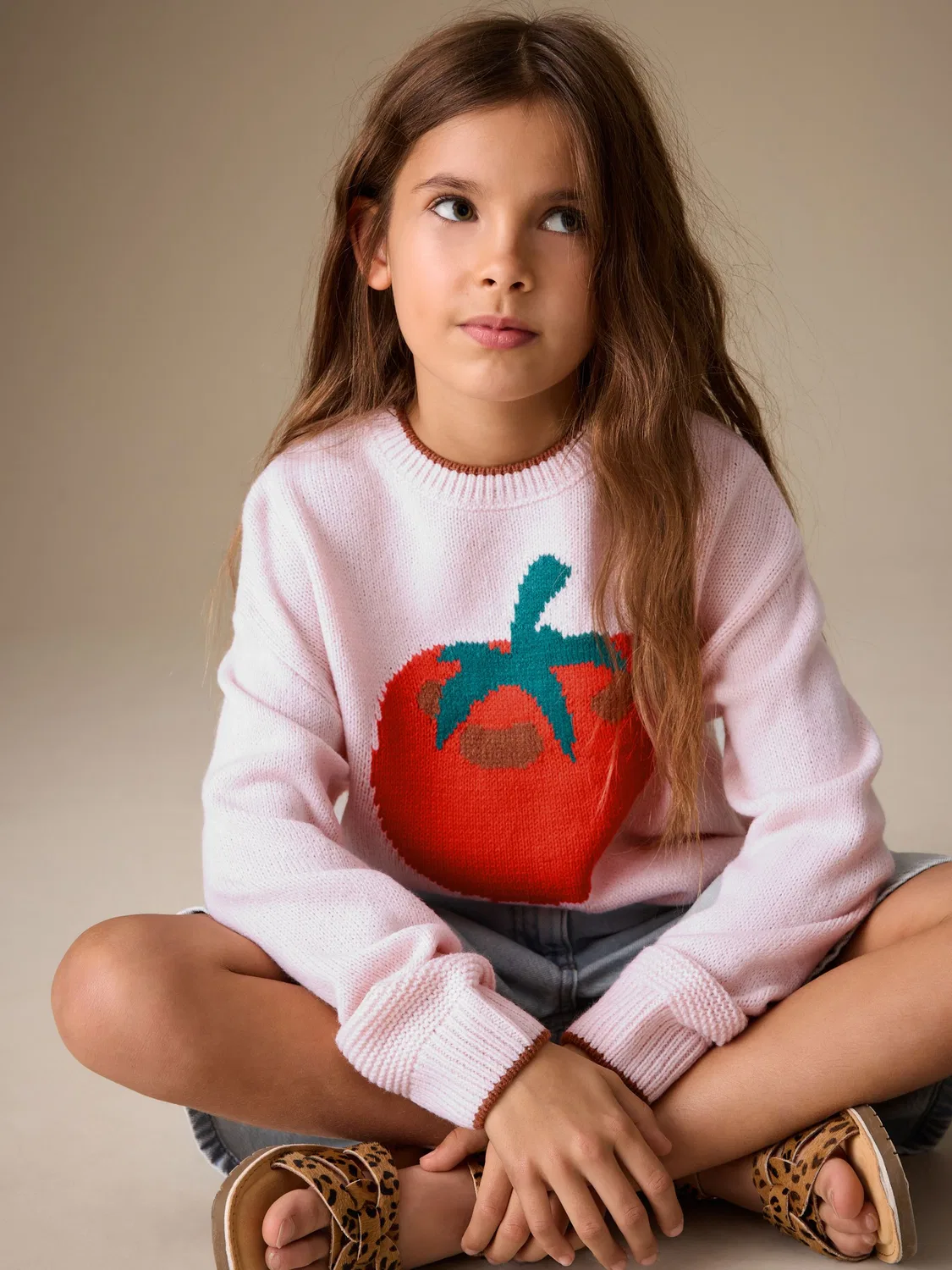 Свитер с фруктовым интарсией, Pink Tomato Next, розовый — фото 4