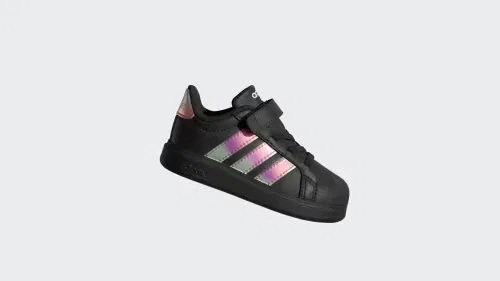 Детские кроссовки на липучках Street Talk Adidas Sportswear, белый с переливом — фото 2