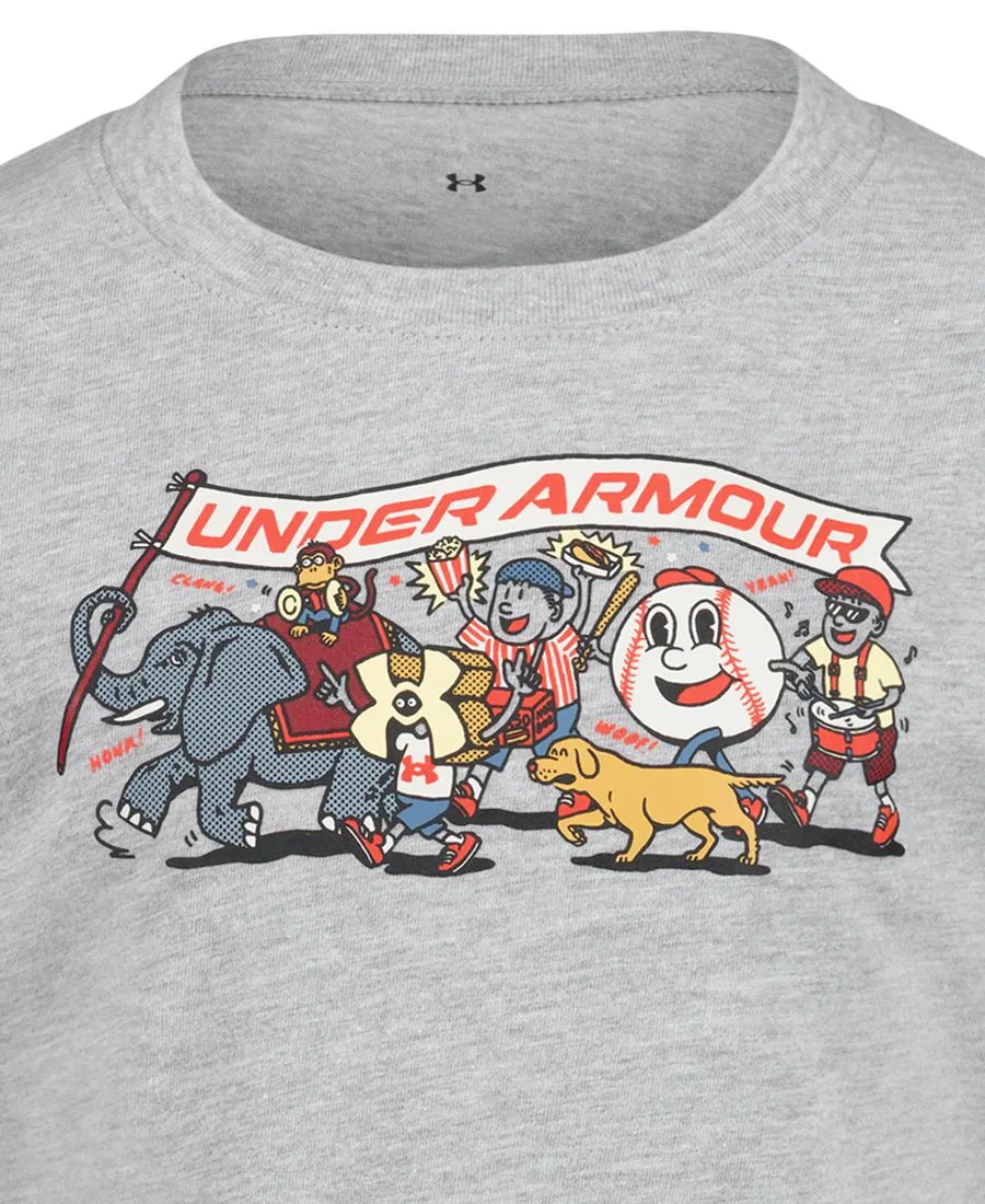 Детская футболка с длинным рукавом с принтом Under Armour, Mod Gray Heather — фото 4