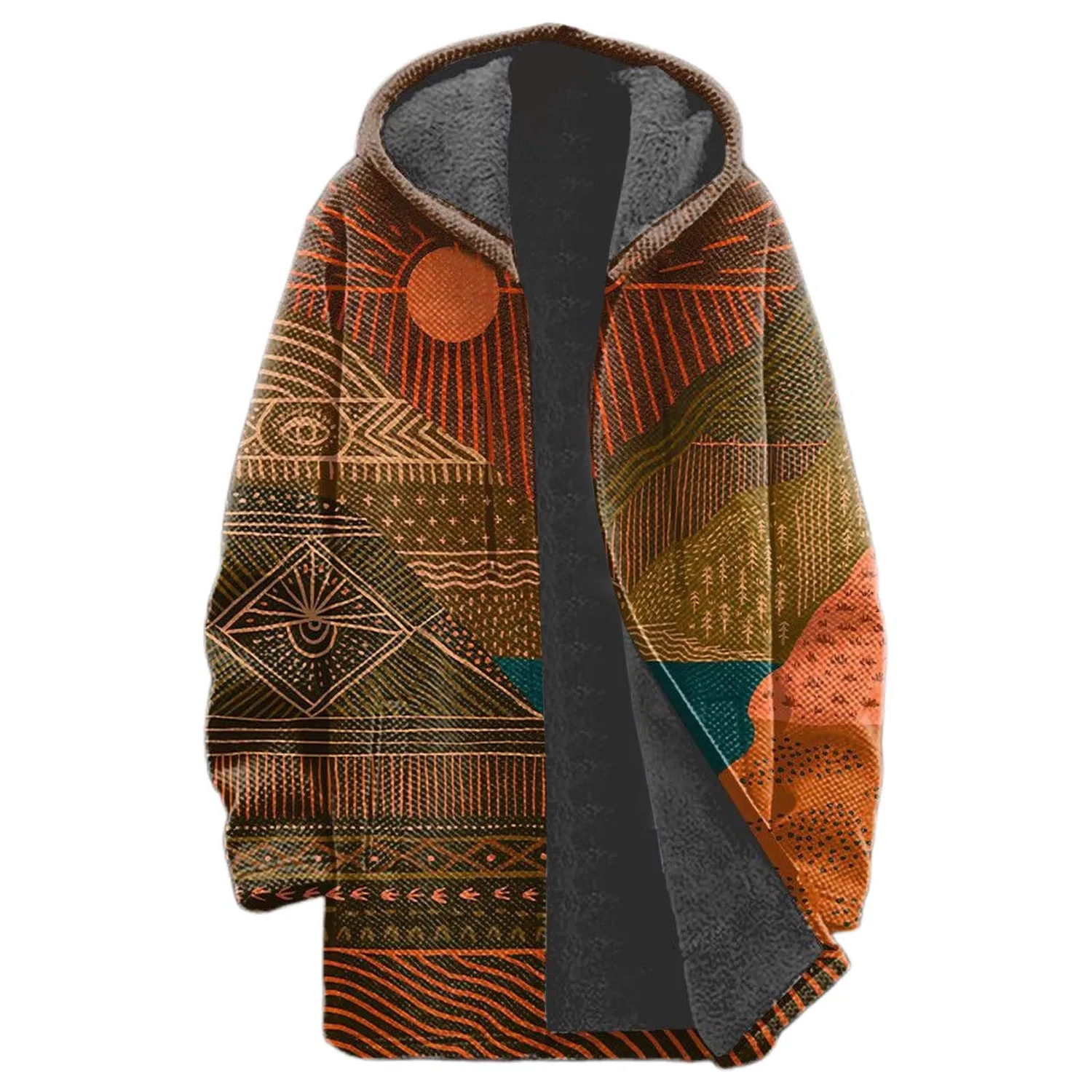 Мужское пальто с капюшоном из шерсти Brown Jackets, Grey-e