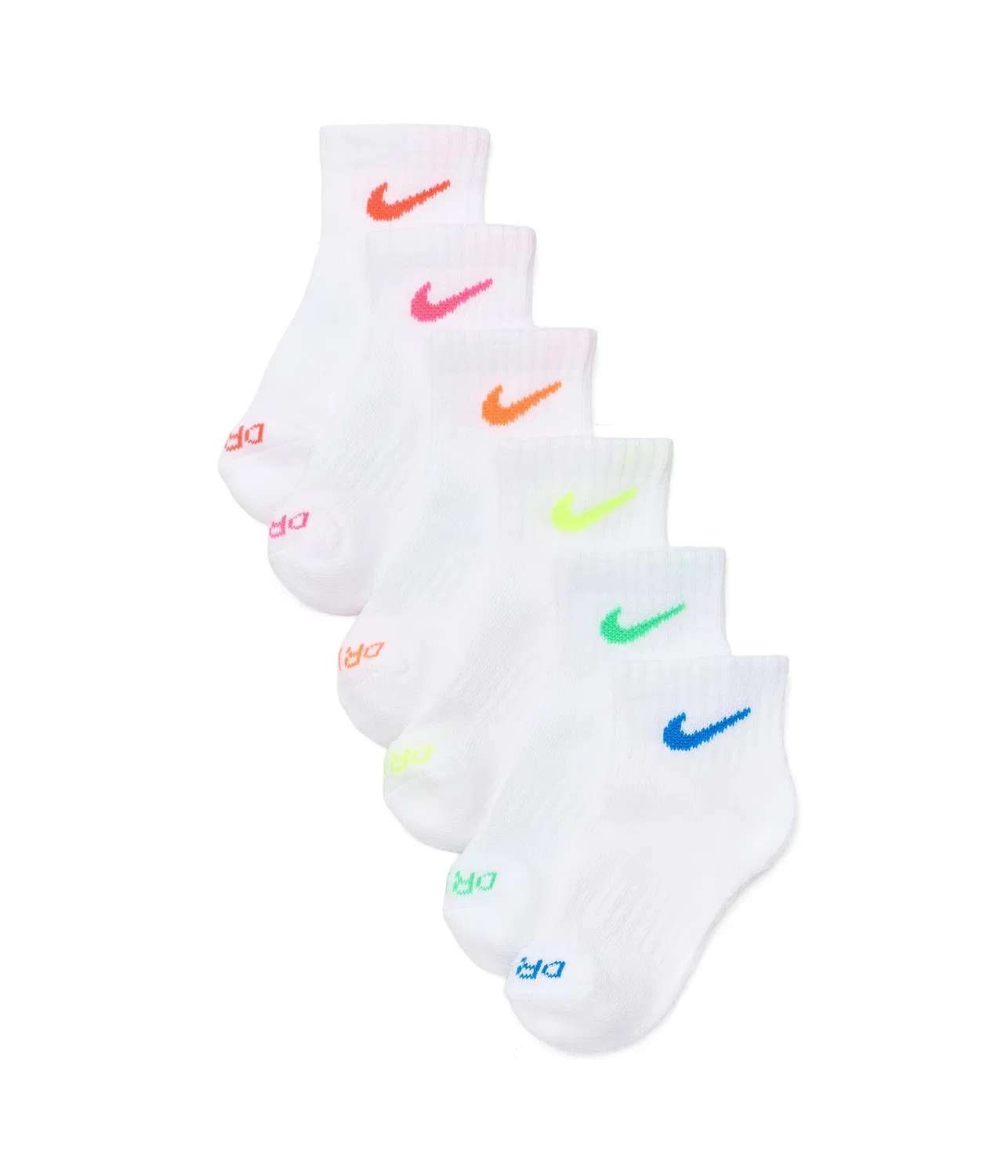 Набор из 6 пар базовых носков Dri-FIT Performance до щиколотки (для маленьких детей) Nike Kids, Multicolor