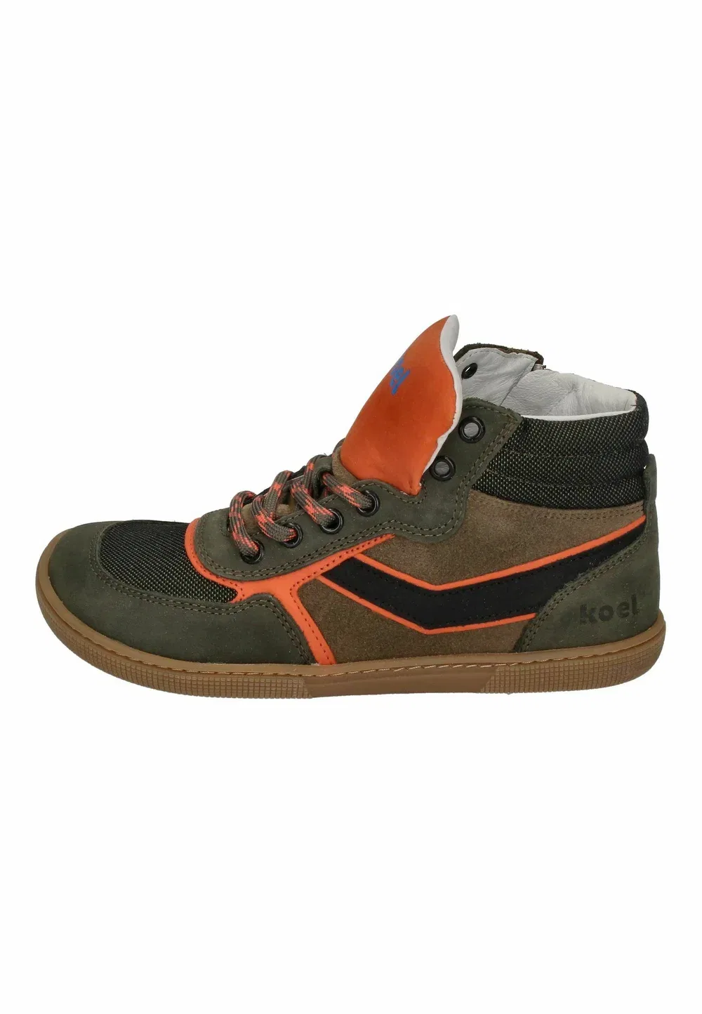 Barefoot - датская наппа - высокие кроссовки Koel, Khaki