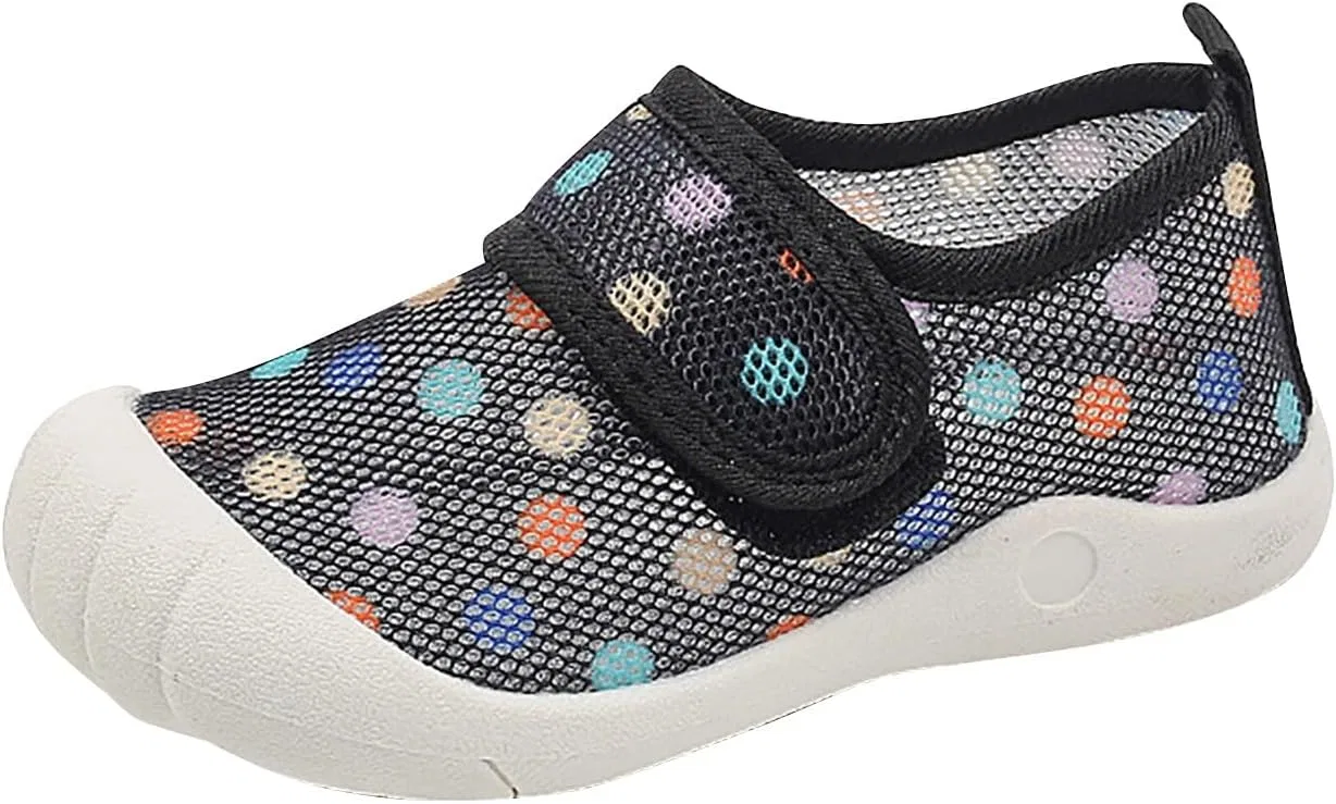 Детские кроссовки для мальчиков с сеткой и липучкой Mesh First Walkers, Black